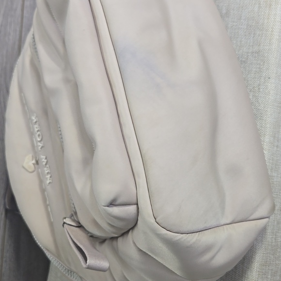 Kate Spade Ella Ksnyl Puffy  Warm Beige Padded Nylon Backpack - Picture 8 of 10